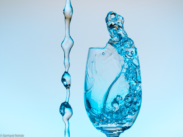 blue ice water glass